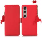 For Sony Xperia 1 VI Side-Magnetic TJ Genuine Leather RFID Phone Case(Red)
