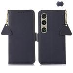 For Sony Xperia 1 VI Side-Magnetic TJ Genuine Leather RFID Phone Case(Blue)