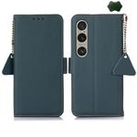 For Sony Xperia 1 VI Side-Magnetic TJ Genuine Leather RFID Phone Case(Green)