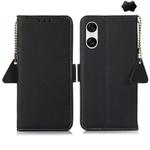 For Sony Xperia 10 VI Side-Magnetic TJ Genuine Leather RFID Phone Case(Black)