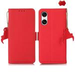 For Sony Xperia 10 VI Side-Magnetic TJ Genuine Leather RFID Phone Case(Red)