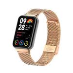 For Xiaomi Mi Band 8 Pro 18mm Steel Mesh Buckle Metal Watch Band(Rose Gold)