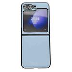 For Samsung Galaxy Z Flip5 Integrated Morandi Solid Color Leather Texture Phone Case(Blue)