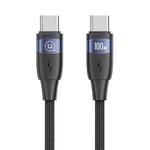 USAMS US-SJ632 U85 1.2m Type-C to Type-C PD100W Aluminum Alloy Fast Charging & Data Cable(Black)