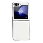 For Samsung Galaxy Z Flip5 Integrated Morandi Pearlescent Paint Shockproof Phone Case(White)