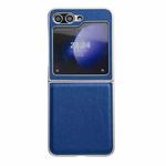 For Samsung Galaxy Z Flip5 Integrated Morandi Pearlescent Paint Shockproof Phone Case(Blue)