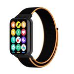 For Xiaomi Mi Band 8 Pro Nylon Loop Watch Band(Black Orange)