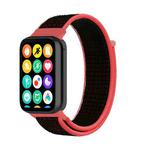 For Xiaomi Mi Band 8 Pro Nylon Loop Watch Band(Red Black)