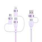 USAMS US-SJ645 U85 1.2m PD100W 6 in 1 Alloy Multifunctional Fast Charging Cable(Purple)