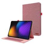 For Xiaomi Pad 7 / 7 Pro Fabric Leather Tablet Case(Rose Red)