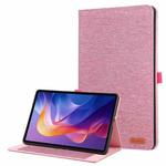 For Xiaomi Redmi Pad 2 Fabric Texture Horizontal Flip Leather Tablet Case(Rose Red)