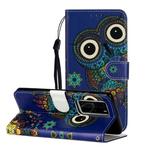 For Huawei P40 Pro Oil Embossed Coloured Drawing Pattern Horizontal Flip PU Leather Case with Holder & Card Slots & Wallet(Blue Owl)