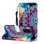 For Huawei P40 Pro Oil Embossed Coloured Drawing Pattern Horizontal Flip PU Leather Case with Holder & Card Slots & Wallet(Half Sunflower)