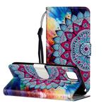 For Huawei Y5p Oil Embossed Coloured Drawing Pattern Horizontal Flip PU Leather Case with Holder & Card Slots & Wallet(Half Sunflower)