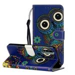 For Huawei Y8p / Enjoy 10s Oil Embossed Coloured Drawing Pattern Horizontal Flip PU Leather Case with Holder & Card Slots & Wallet(Blue Owl)