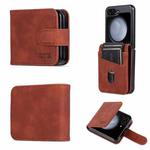 For Samsung Galaxy Z Flip5 5G AZNS Skin Feel Calf Texture Flip Leather Phone Case(Brown)