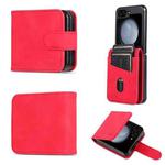 For Samsung Galaxy Z Flip5 5G AZNS Skin Feel Calf Texture Flip Leather Phone Case(Red)