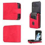 For Samsung Galaxy Z Flip3 5G AZNS Skin Feel Calf Texture Flip Leather Phone Case(Red)