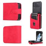 For Samsung Galaxy Z Flip4 5G AZNS Skin Feel Calf Texture Flip Leather Phone Case(Red)