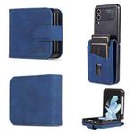 For Samsung Galaxy Z Flip4 5G AZNS Skin Feel Calf Texture Flip Leather Phone Case(Blue)