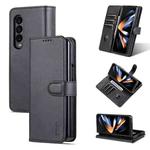 For Samsung Galaxy Z Fold3 5G AZNS Skin Feel Calf Texture Flip Leather Phone Case(Black)