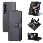 For Samsung Galaxy Z Fold4 5G AZNS Skin Feel Calf Texture Flip Leather Phone Case(Black)