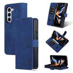 For Samsung Galaxy Z Fold6 5G AZNS Skin Feel Calf Texture Flip Leather Phone Case(Blue)