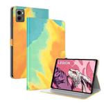 For Lenovo Legion Y700 2023 Watercolor Pattern Flip Leather Tablet Case(Autumn Leaves)