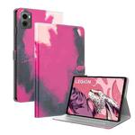 For Lenovo Legion Y700 2023 Watercolor Pattern Flip Leather Tablet Case(Berry Color)