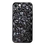 For iPhone 14 Plus Electroplated 3D Stone Texture TPU Phone Case(Black)