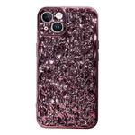 For iPhone 13 Electroplated 3D Stone Texture TPU Phone Case(Rose Gold)