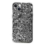 For iPhone 13 Electroplated 3D Stone Texture TPU Phone Case(Silver)