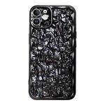For iPhone 12 Electroplated 3D Stone Texture TPU Phone Case(Black)