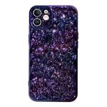 For iPhone 12 Electroplated 3D Stone Texture TPU Phone Case(Dazzling Purple)