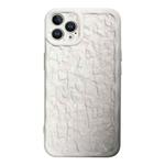 For iPhone 12 Pro Max Electroplated 3D Stone Texture TPU Phone Case(White)