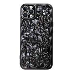 For iPhone 11 Pro Max Electroplated 3D Stone Texture TPU Phone Case(Black)