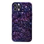 For iPhone 11 Pro Max Electroplated 3D Stone Texture TPU Phone Case(Dazzling Purple)