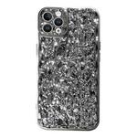 For iPhone 11 Pro Max Electroplated 3D Stone Texture TPU Phone Case(Silver)