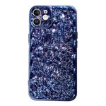 For iPhone 11 Electroplated 3D Stone Texture TPU Phone Case(Blue)