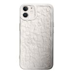 For iPhone 11 Electroplated 3D Stone Texture TPU Phone Case(White)