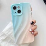 For iPhone 14 Wave Texture Gradient Color TPU Phone Case(Blue-Pink)