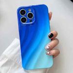 For iPhone 14 Pro Wave Texture Gradient Color TPU Phone Case(Blue-Sky Blue)