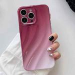 For iPhone 14 Pro Wave Texture Gradient Color TPU Phone Case(Wine Red-White)