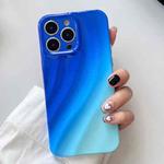 For iPhone 14 Pro Max Wave Texture Gradient Color TPU Phone Case(Blue-Sky Blue)