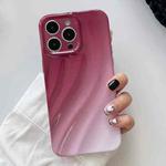 For iPhone 14 Pro Max Wave Texture Gradient Color TPU Phone Case(Wine Red-White)