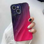 For iPhone 13 Wave Texture Gradient Color TPU Phone Case(Black-Rose Red)