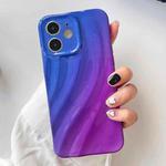 For iPhone 12 Wave Texture Gradient Color TPU Phone Case(Blue-Purple)