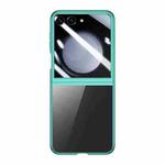 For Samsung Galaxy Z Flip5 Large Window Integrated Electroplated Phone Case(Green)