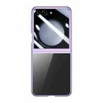 For Samsung Galaxy Z Flip5 Large Window Integrated Electroplated Phone Case(Purple)