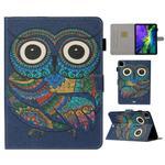 For iPad Pro 11 (2020) Colored Drawing Pattern Horizontal Flip PU Leather Tablet Case with Holder & Card Slot & Sleep / Wake-up Function(Owl)